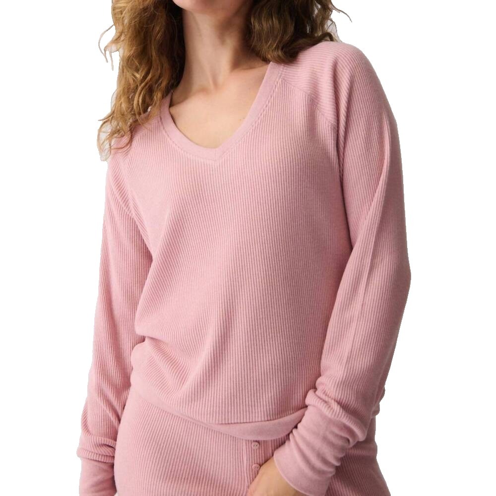 PJ Salvage Sunshine on Mind Long Sleeve Pajama Set Women's XS Rosewood NWT - Picture 4 of 16
